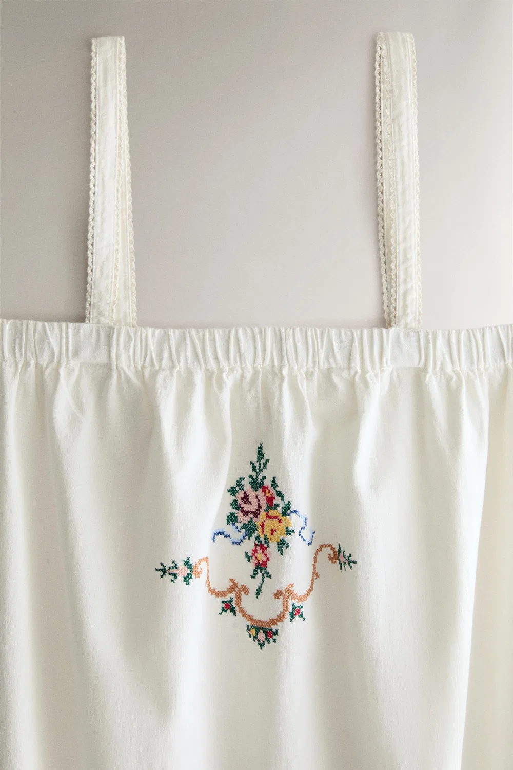 Вышитое платье из хлопка и льна ZARA, White — фото 2