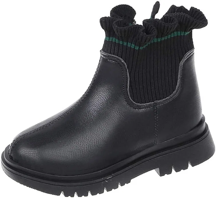 Детские зимние ботинки для девочек с боковой молнией DAYISS, Black