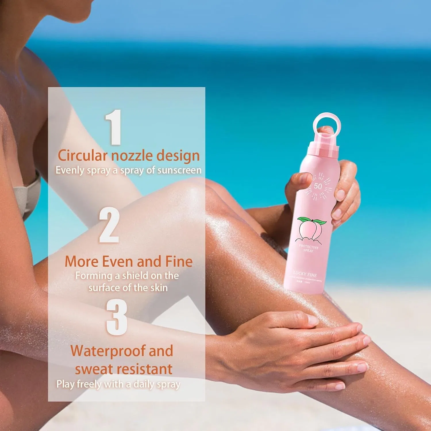 Солнцезащитный спрей SPF 50, Miake, 120 мл, Peach Isolation Protection Spray — фото 2