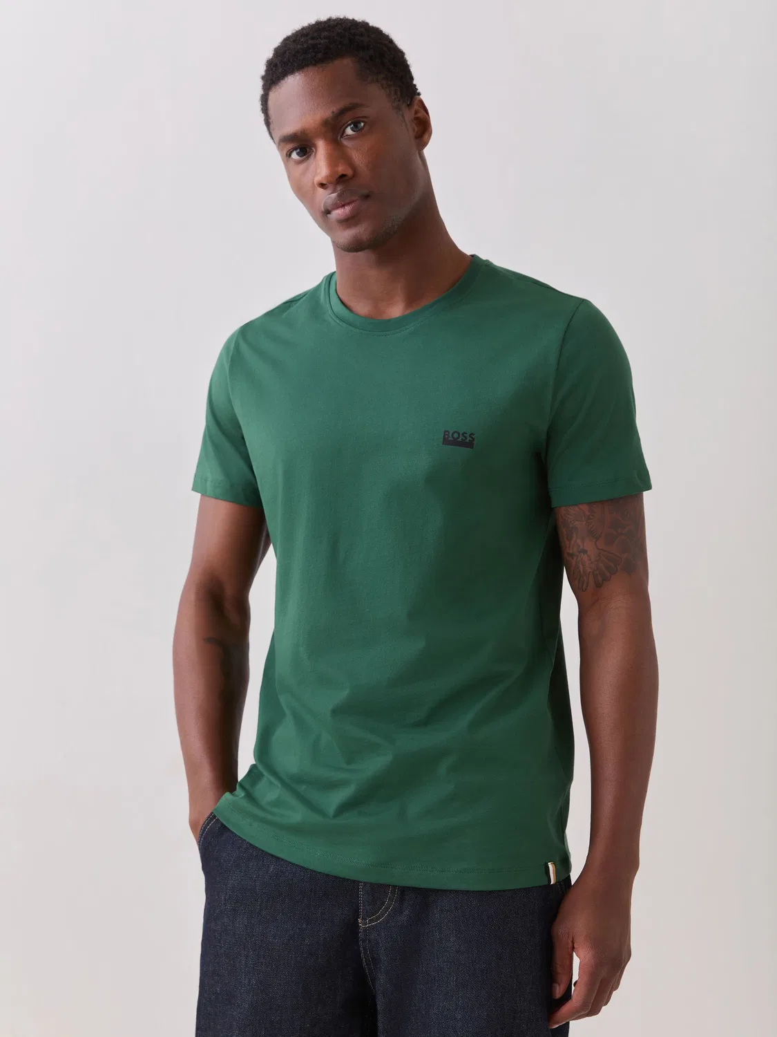 Футболка с коротким рукавом BOSS, Regular Fit, зеленый
