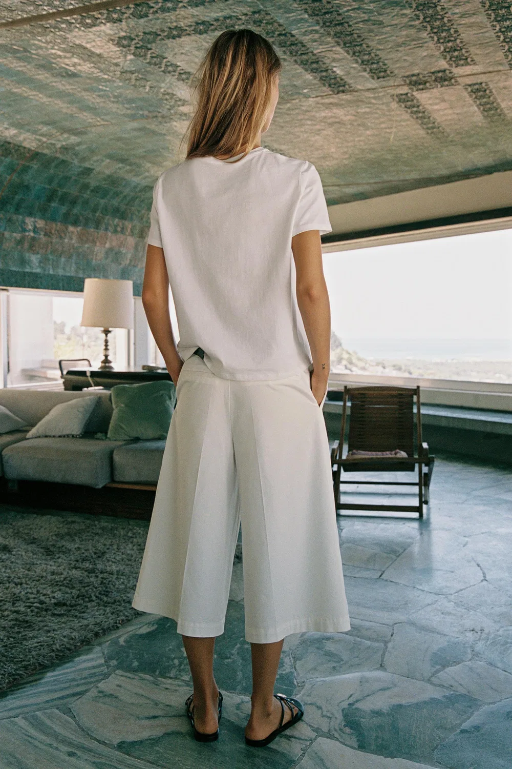 Хлопковая футболка с вышивкой ZARA, White — фото 4