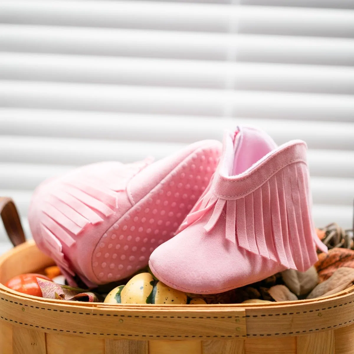 Детские ботинки для мальчиков и девочек с флисом Miamooi, Pink — фото 4