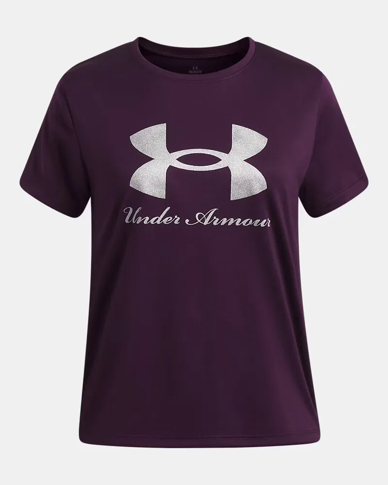 Футболка с коротким рукавом из влагоотводящей ткани UA Tech Big Logo Shimmer Graphic UnderArmour, Purple Echo/White