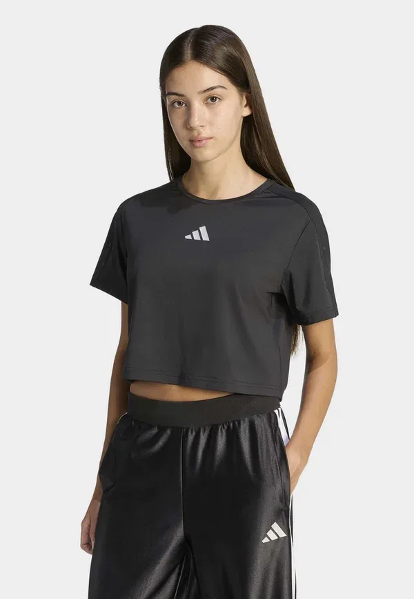 Футболка с принтом Train Essentials Seasonal Print T-shirt Adidas Originals, черный Silver Met
