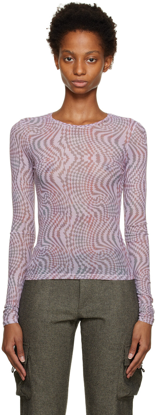 

Розовая супертонкая футболка с длинным рукавом Our Legacy, Розовый, Розовая супертонкая футболка с длинным рукавом Our Legacy