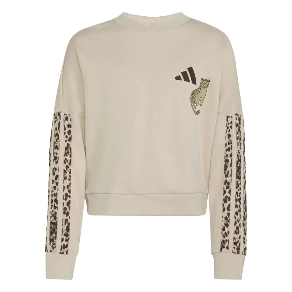 Детский комплект для девочек с принтом Animal 3-Stripes Adidas, Beige — фото 4