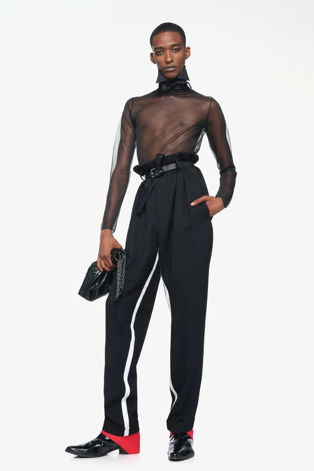 Брюки из 100% шерсти в контрастную полоску, лимитированная серия ZARA, черный