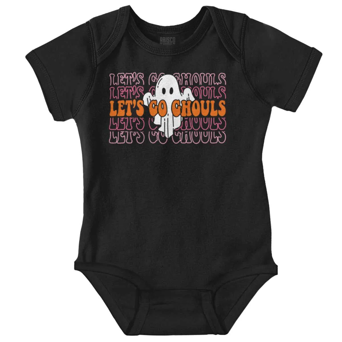 Детское боди-комбинезон с коротким рукавом Halloween Let's Go Ghouls Ghost Brisco Brands, Black