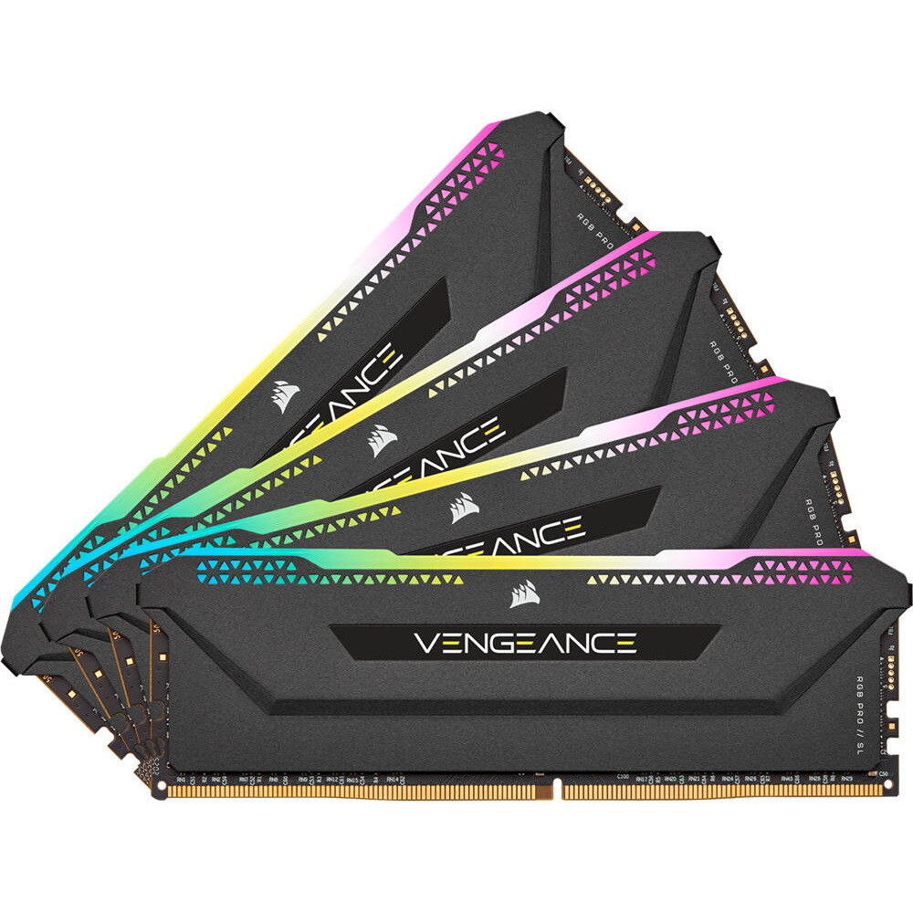 

Оперативная память Corsair Vengeance RGB Pro SL, 128 Гб DDR4 (4х32 ГБ), 3200 МГц, CL16, CMH128GX4M4E3200C16, черный