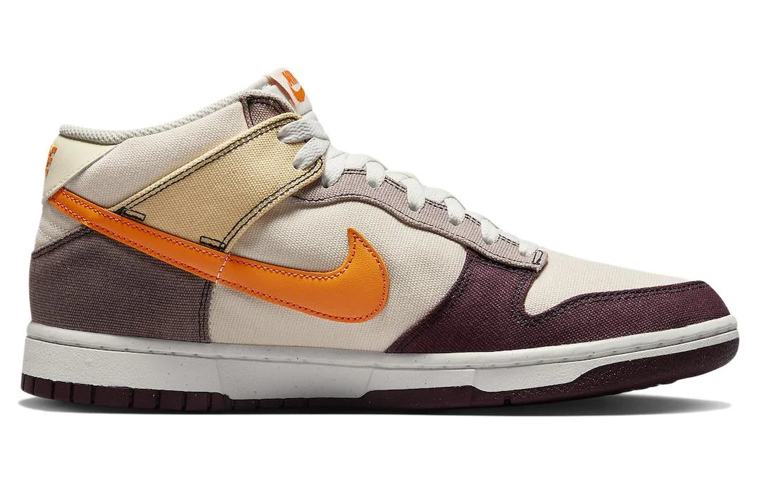 Кроссовки Nike Dunk Mid, кремово-белый/оранжевый — фото 2