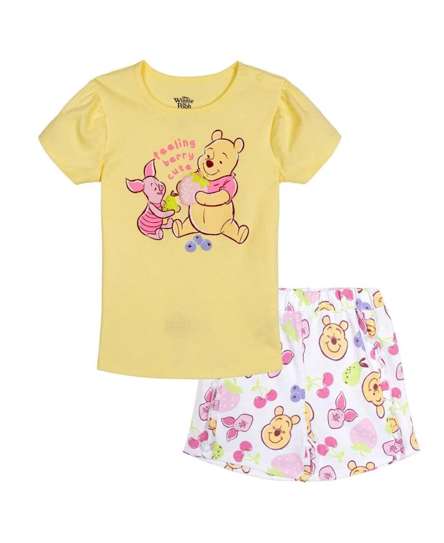 Комплект для девочек: футболка и шорты с принтом Winnie the Pooh Winnie the Pooh, Pooh Piglet Yellow