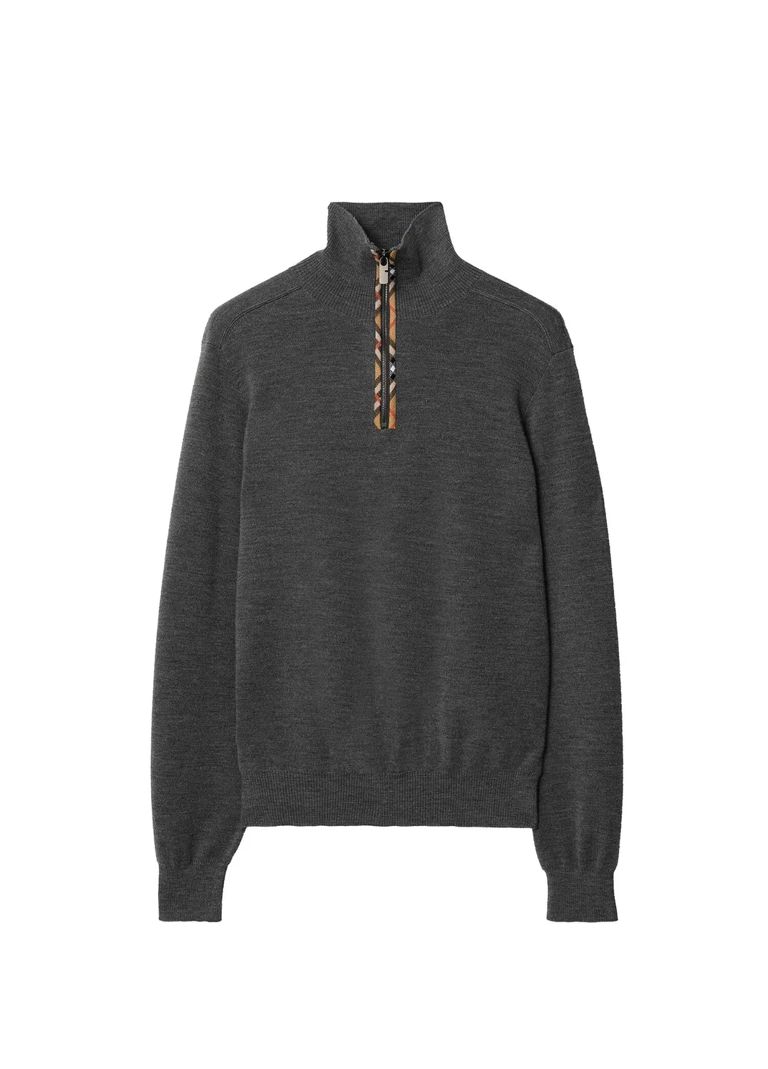 Джемпер Burberry Wool Half-Zip, серый