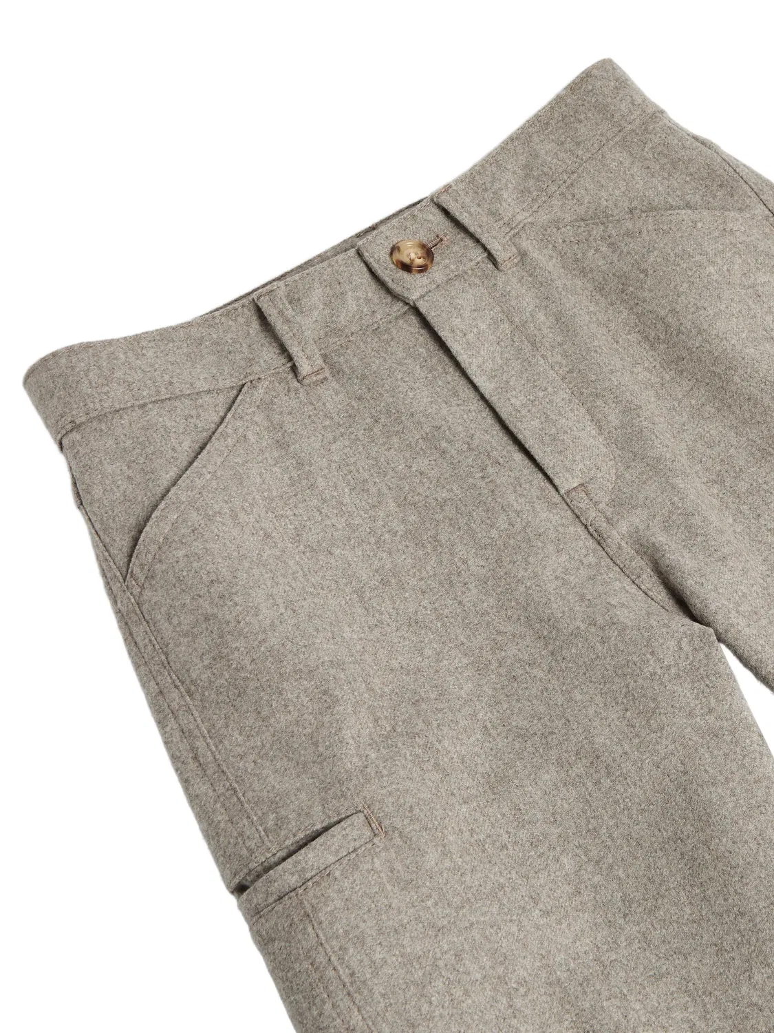 Зауженные брюки с петлями для ремня Brunello Cucinelli Kids, коричневый — фото 3