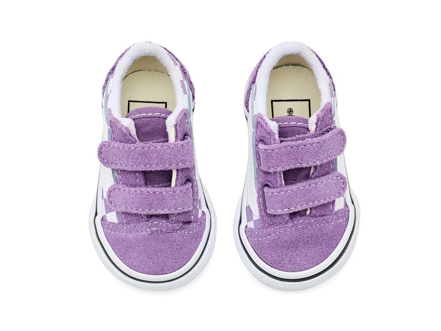 Кроссовки Old Skool V (для младенцев и малышей) Vans Kids, Color Theory Checkerboard Prism Purple — фото 3