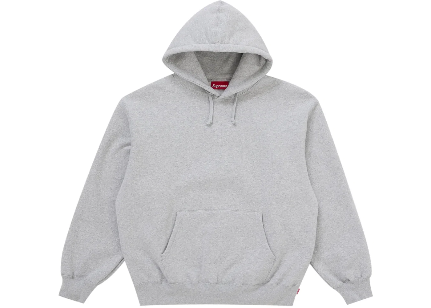 Мужская худи с сатиновой аппликацией Supreme Sweatshirt (FW25), Heather Grey