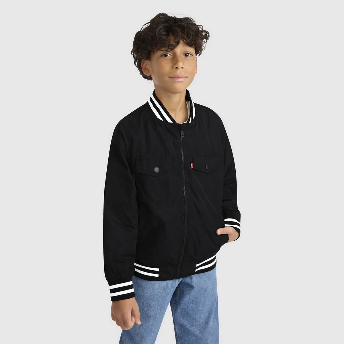 Куртка-Бомбер на сетчатой подкладке, размеры для мальчиков 8-20 лет Levi's, Black Stretch — фото 2