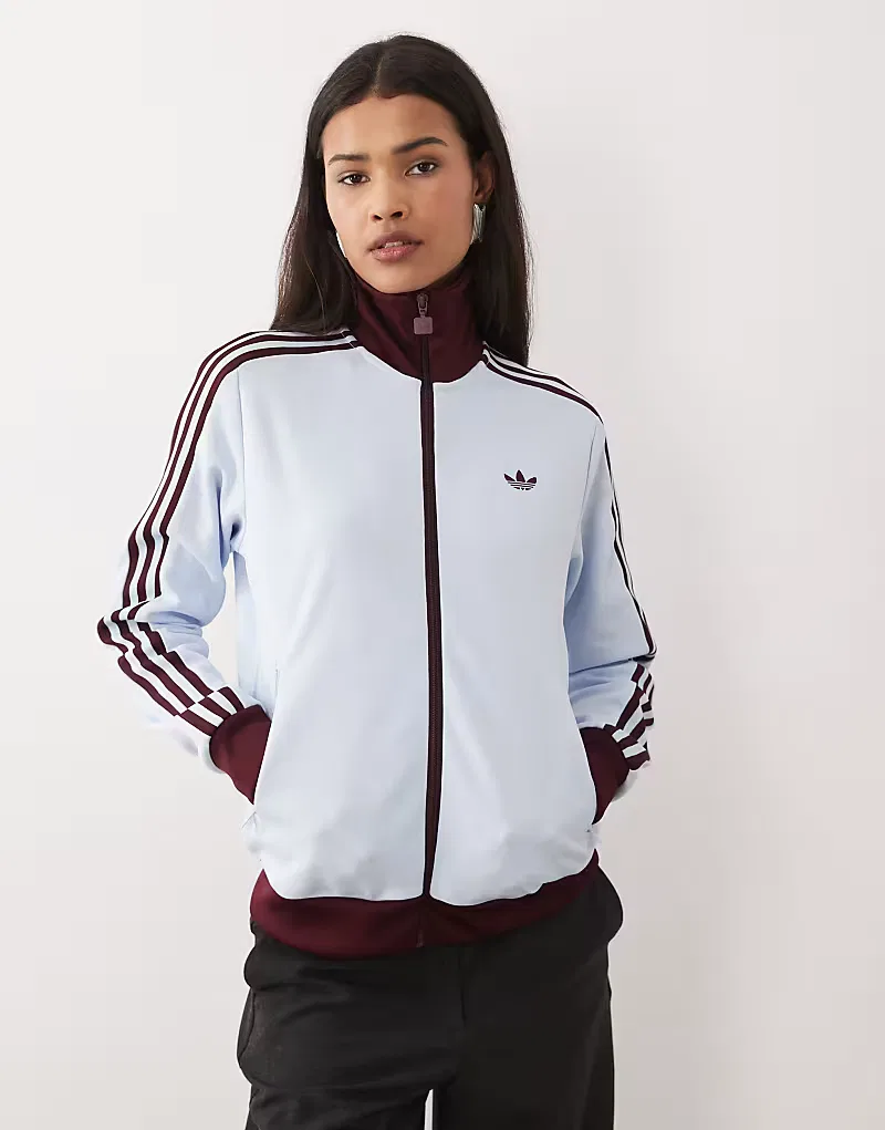 Классическая спортивная куртка Adidas Originals в светло-голубом и бордовом х
