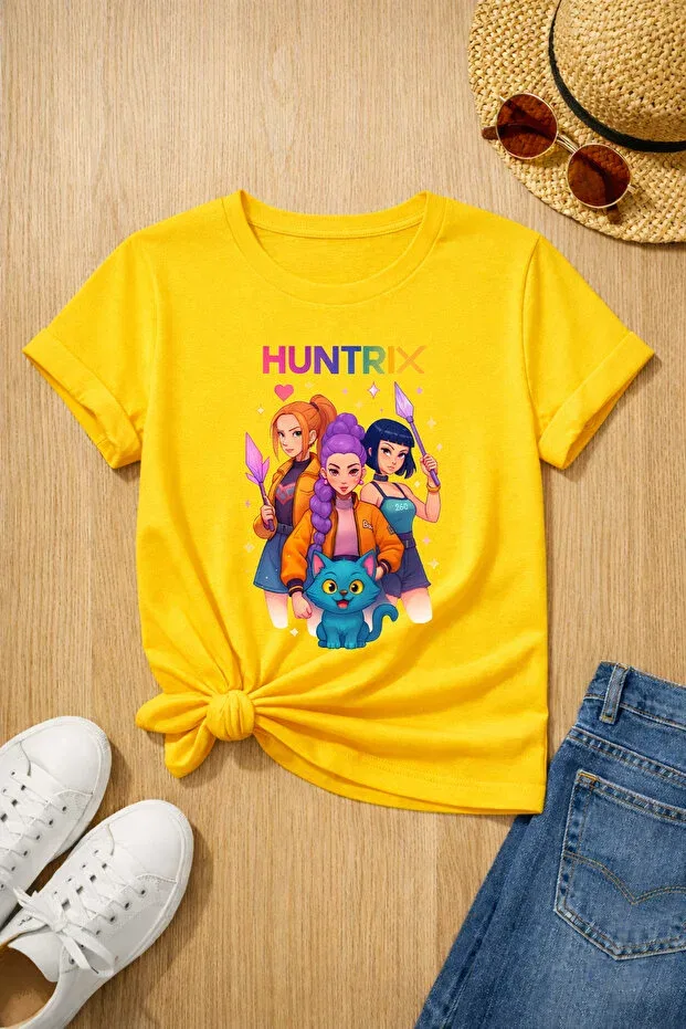 Детская футболка для девочек с принтом Huntrix Myada, Yellow