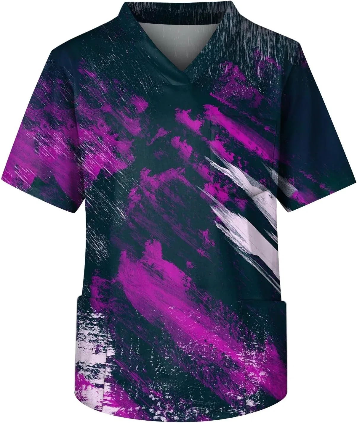 Мужская футболка с коротким рукавом и V-образным вырезом с карманом, Dark Purple