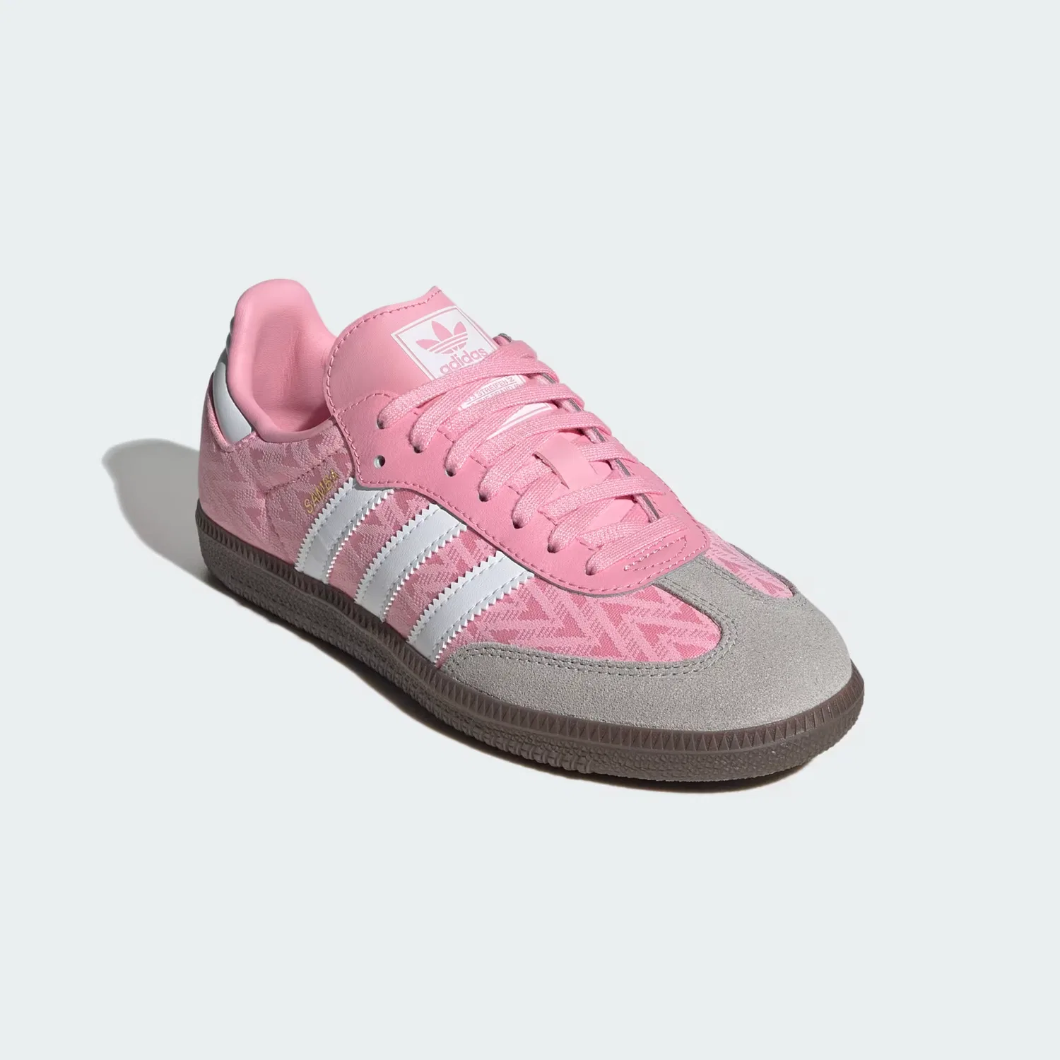 Детские кроссовки кожаные SAMBA OG Adidas Originals, светло-розовый/белый/gum — фото 4