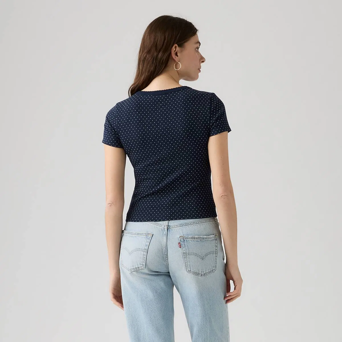 Рубашка-Поло с коротким рукавом из хлопчатобумажной ткани Levi's, Sonja Dot Navy Blazer - Blue — фото 4