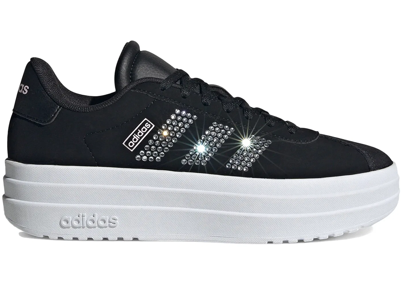 Детские кроссовки для мальчиков и девочек с моделью VL Court Bold Adidas, Core Black/Cloud White/Clear Pink