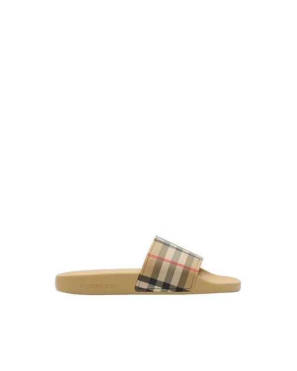 Детские сандалии с принтом Check Burberry, Sand Beige