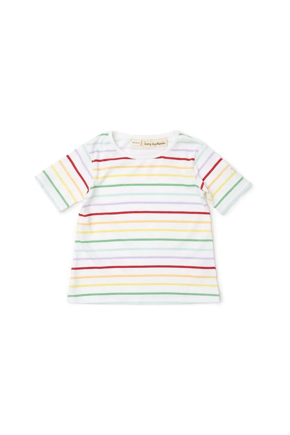 Детская футболка с радужными полосами Rainbow Stripe Dotty Dungarees, Multi