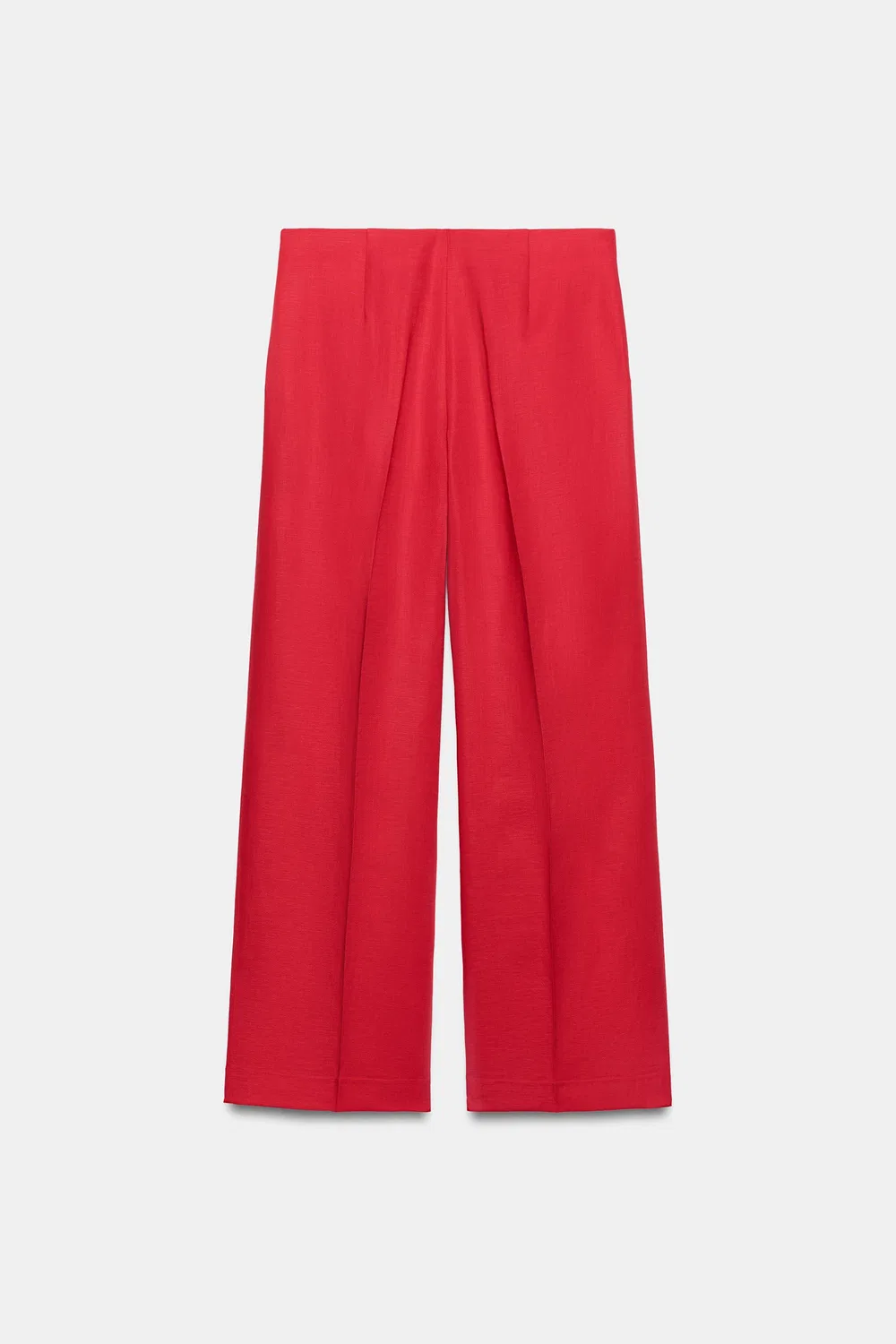 Прямые брюки из смеси льна ZARA, Red — фото 4