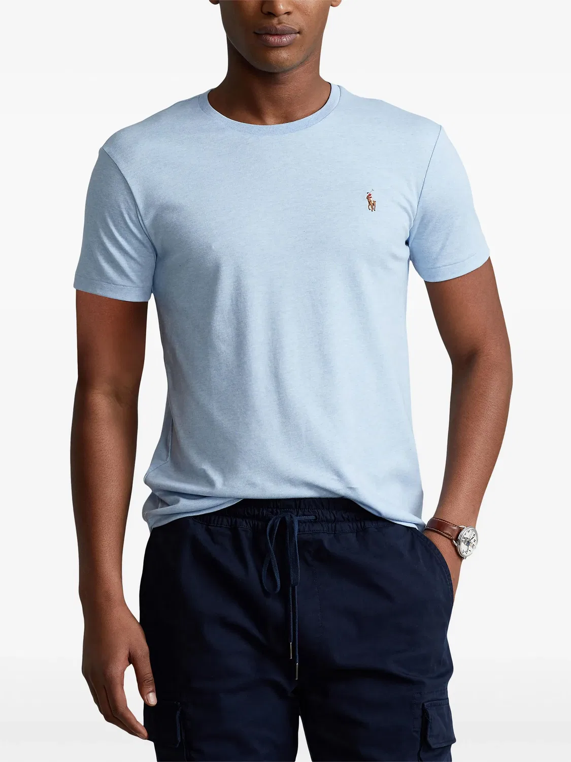 Футболка с Пони из хлопка Polo Ralph Lauren, светло-голубой — фото 3