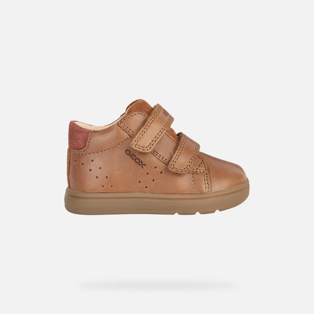 Детские кроссовки с кожаным верхом B Biglia Boy Geox, Ockerbeige Armeebraun Braun — фото 3