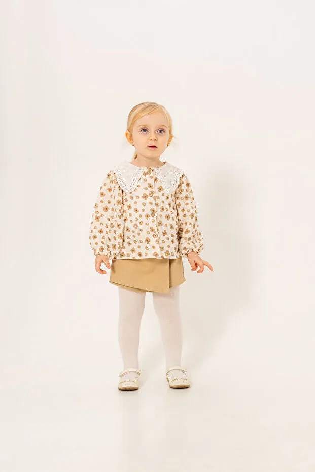 Детский комплект для девочек хлопковый Basics Jnf Kids, Beige — фото 2