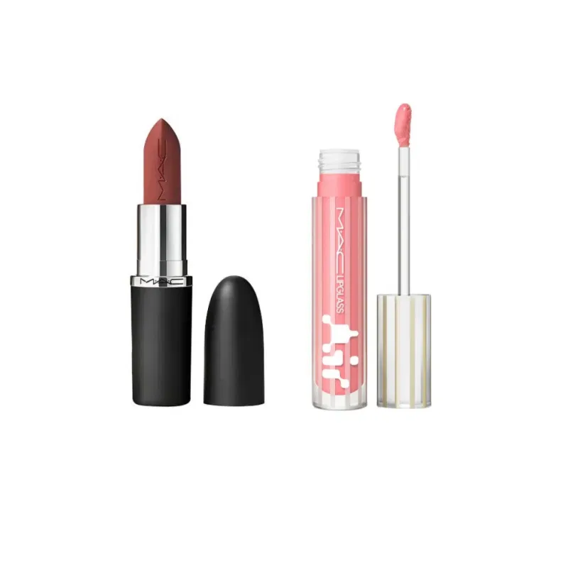 Набор губных помад MAC, #693 Dark Brown + #223 Dreamy Pink