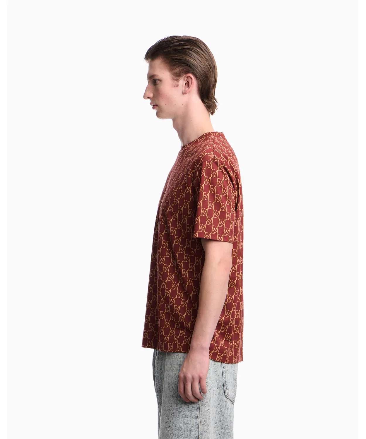 Мужская футболка с коротким рукавом из хлопка и лиоцелла Regular Fit Emporio Armani, Red — фото 3