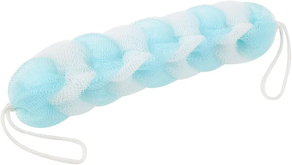 Мочалка для душа Nylon Mesh Back Scrubber, Ruilogod, Синий Белый