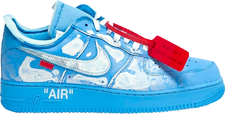 Лимитированные кроссовки Nike Off-White x Cassius Hirst x Air Force 1 Low '07 'MCA', синий - фото