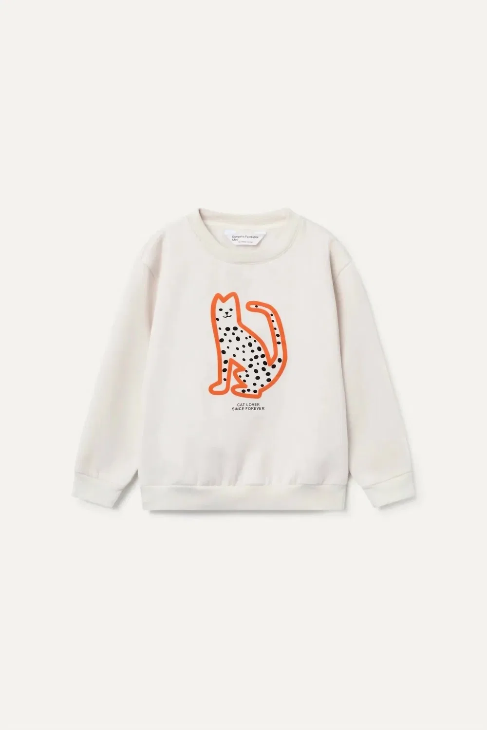 Детский свитшот для девочек с принтом Leopard Print Sweatshirt In White Compania Fantastica — фото 2