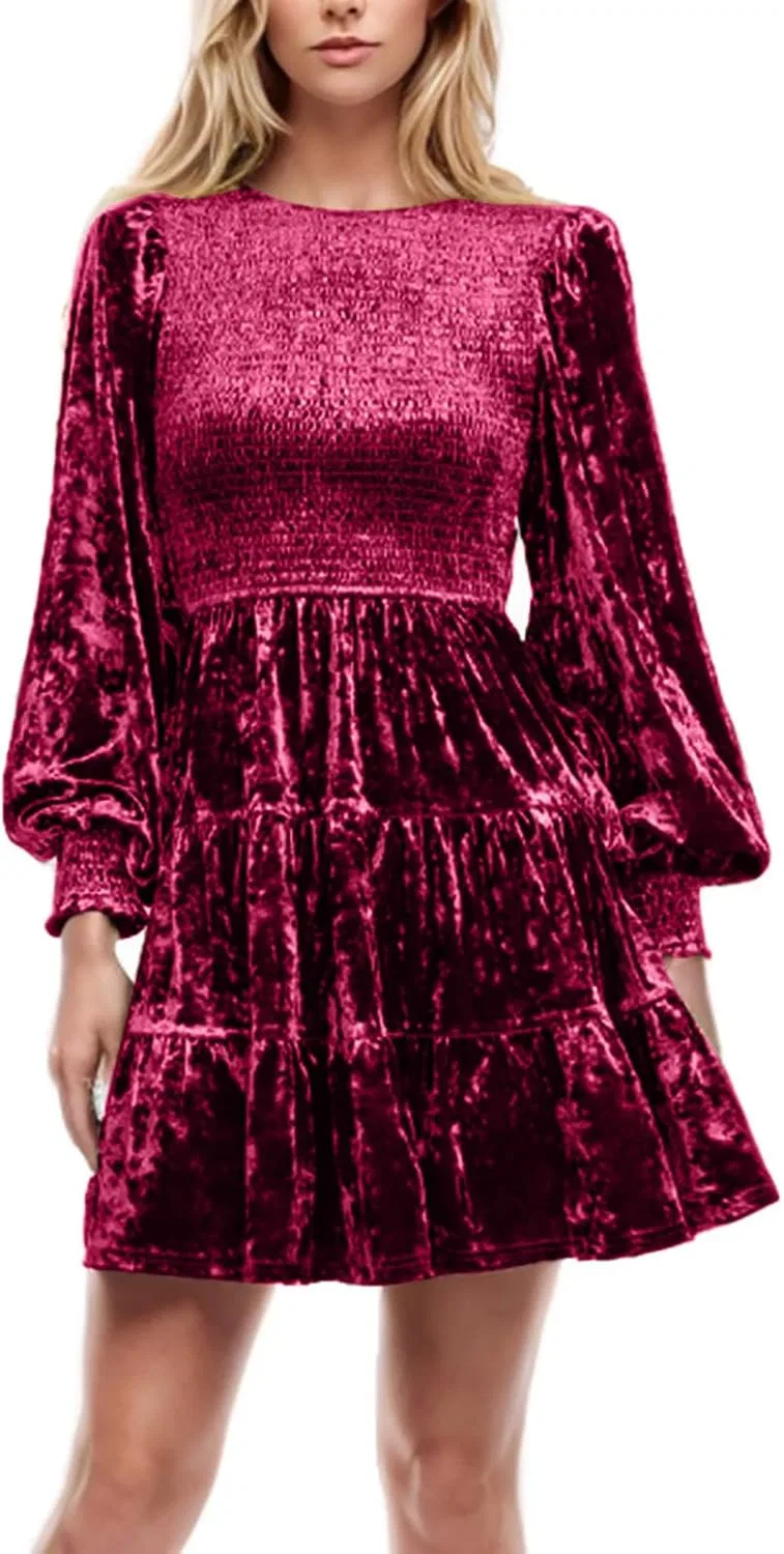 Женское платье с фонариками A-Line, Red