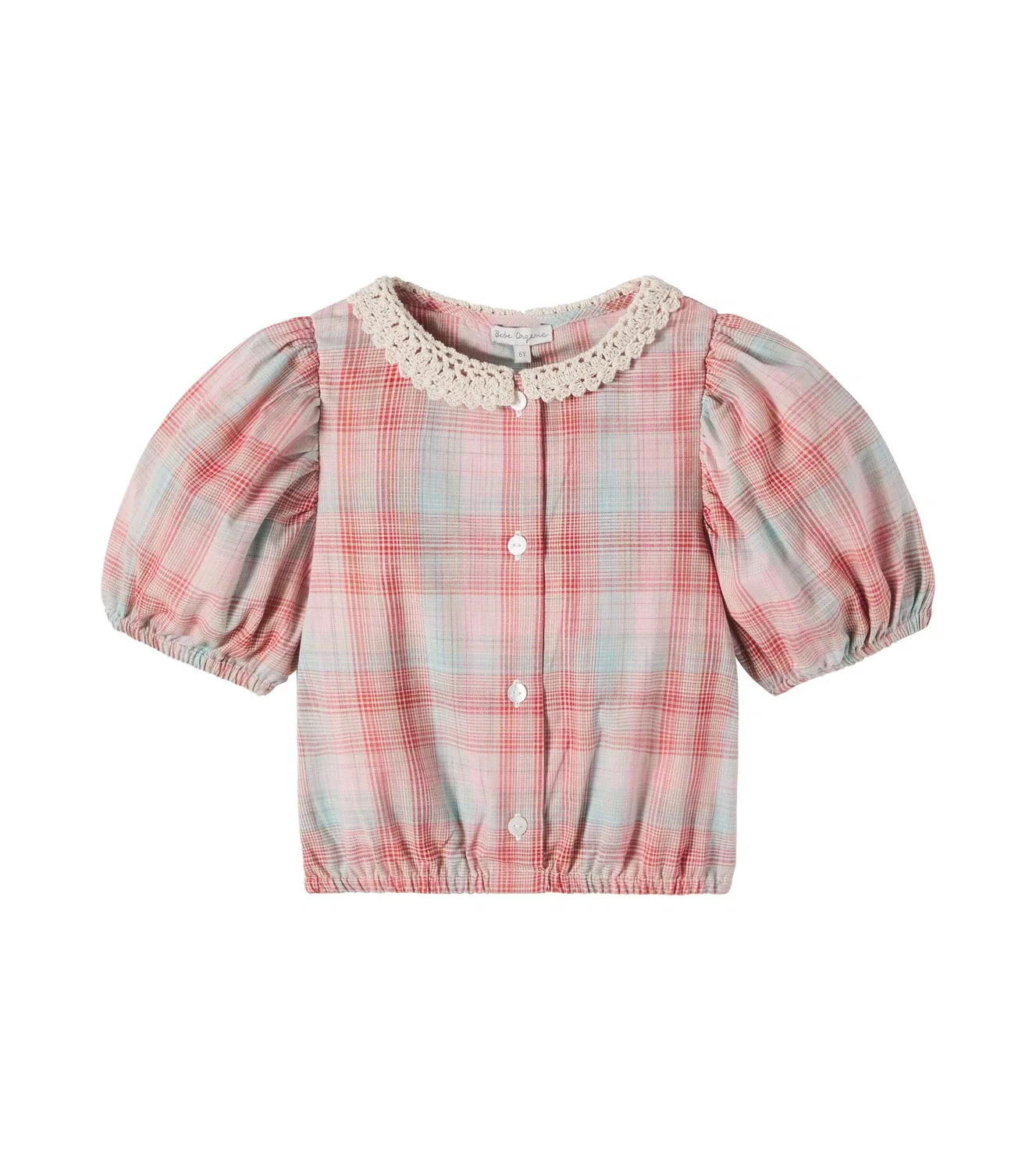 Блузка в клетку Bebe Organic, розовый