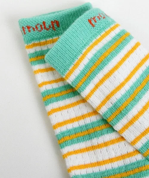 Детские носки с принтом, модель Colorful Border Mesh Long Socks, moimoln, Mint — фото 4
