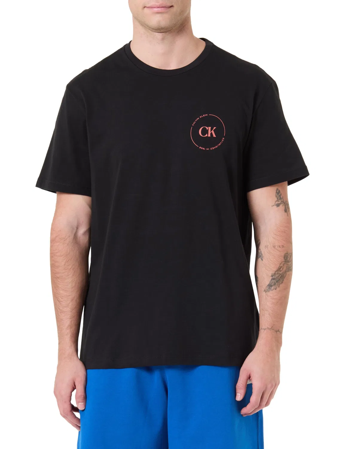Мужская футболка с принтом Lv04RF801G Calvin Klein, Black