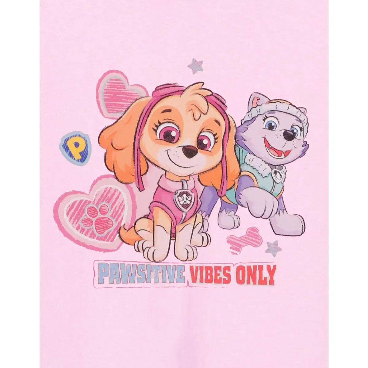 Детская футболка с коротким рукавом Pawsitive Vibes Only Paw Patrol, Pink — фото 2
