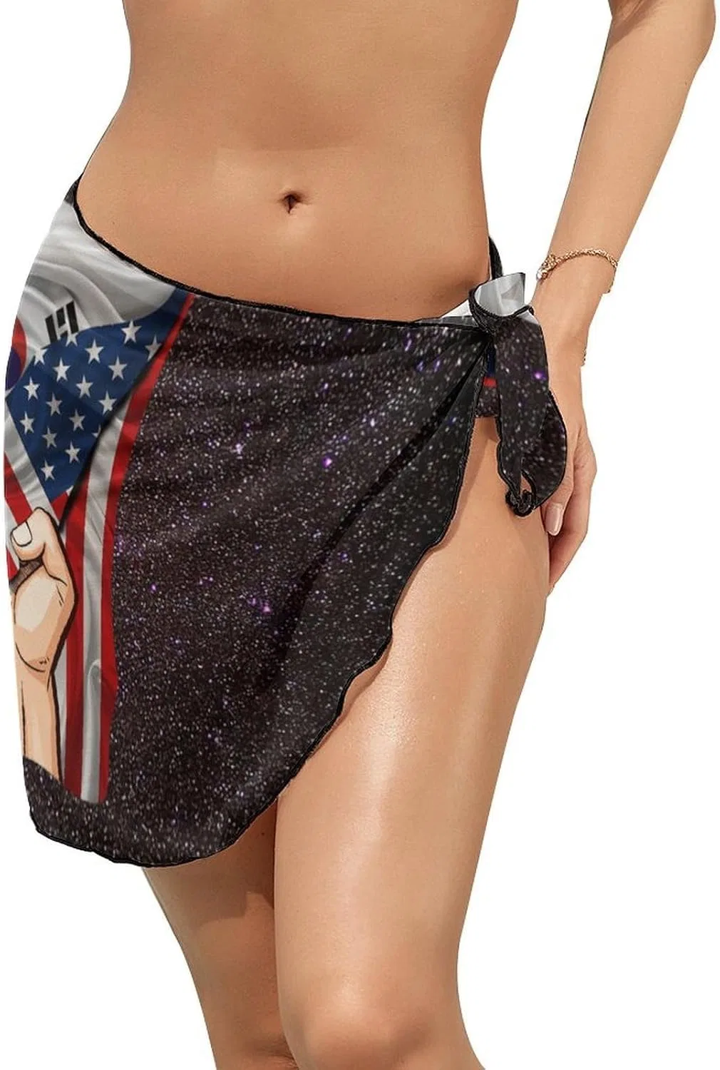 Женский пляжный саронг из шифона с принтом America South Korea Flag, America South Korea Flag