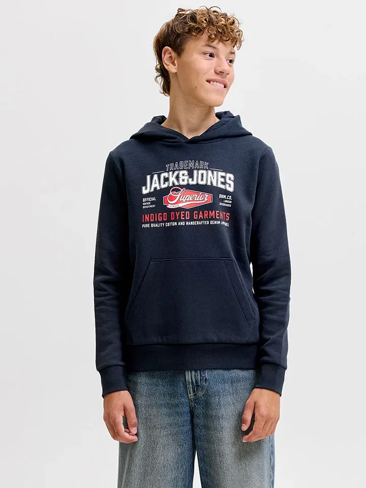Худи с капюшоном, темно-синий Jack & Jones Junior