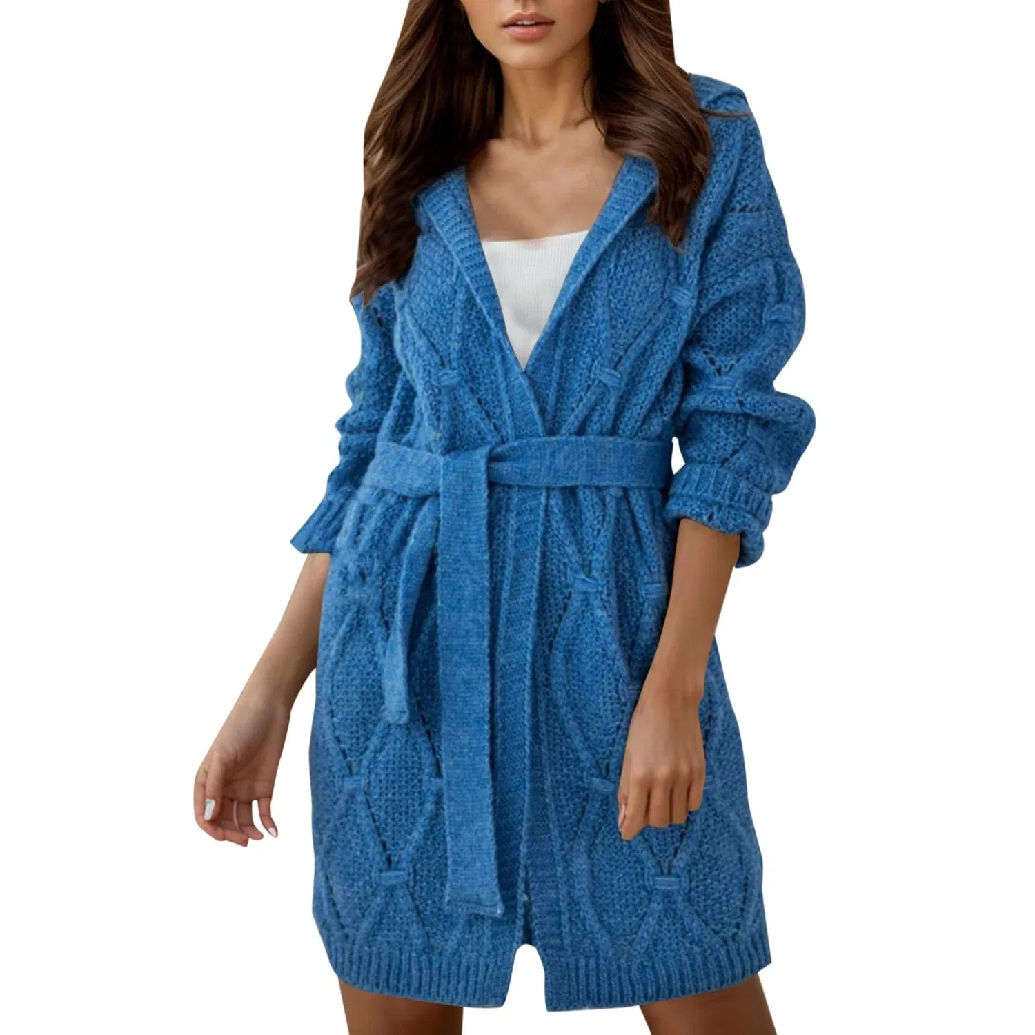 Женский кардиган оверсайз с длинным рукавом Autumn Cardigan, Blu Scuro