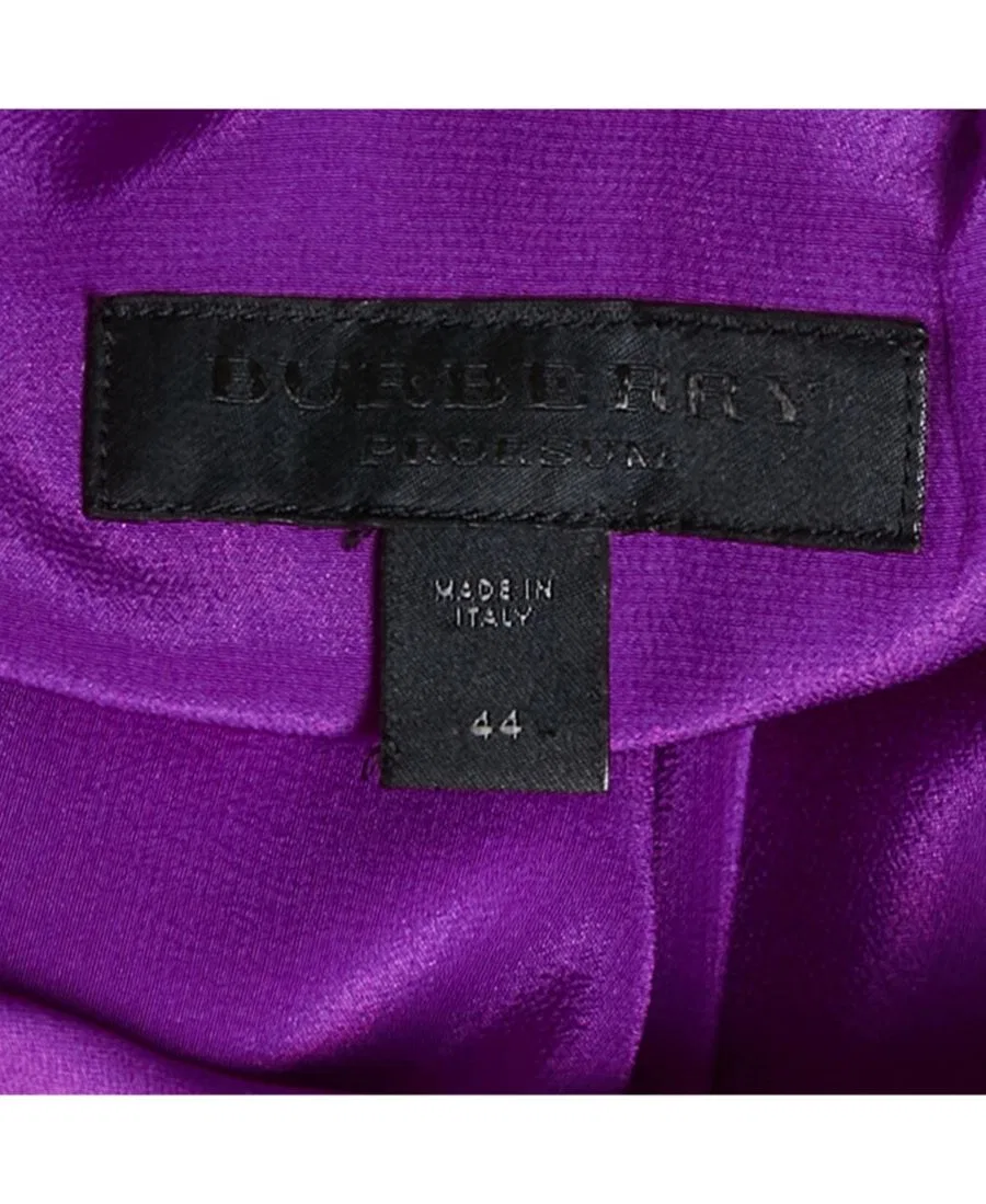 Женское платье-рубашка сатиновое Burberry, Фиолетовый — фото 4