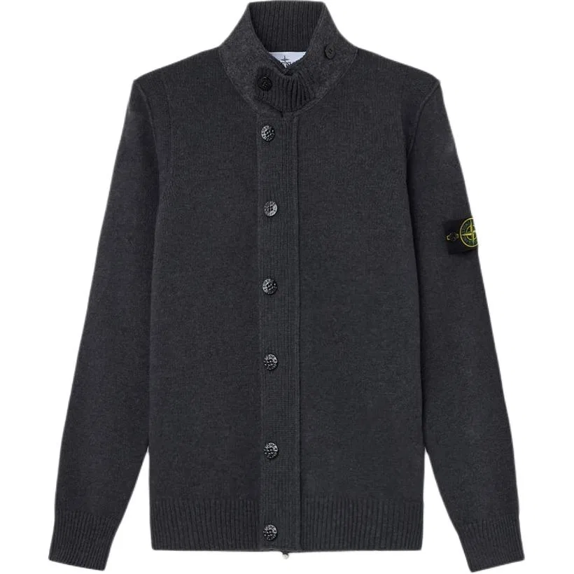 Мужской свитер с воротником-стойкой Lead Gray Blend STONE ISLAND