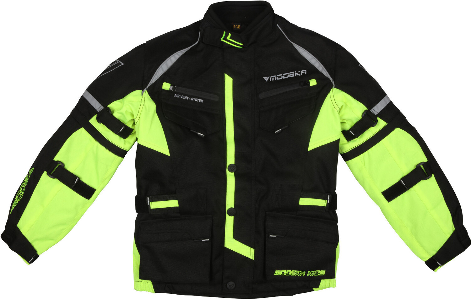 

Куртка Modeka Tourex II детская мотоциклетная текстильная, черный/зеленый
