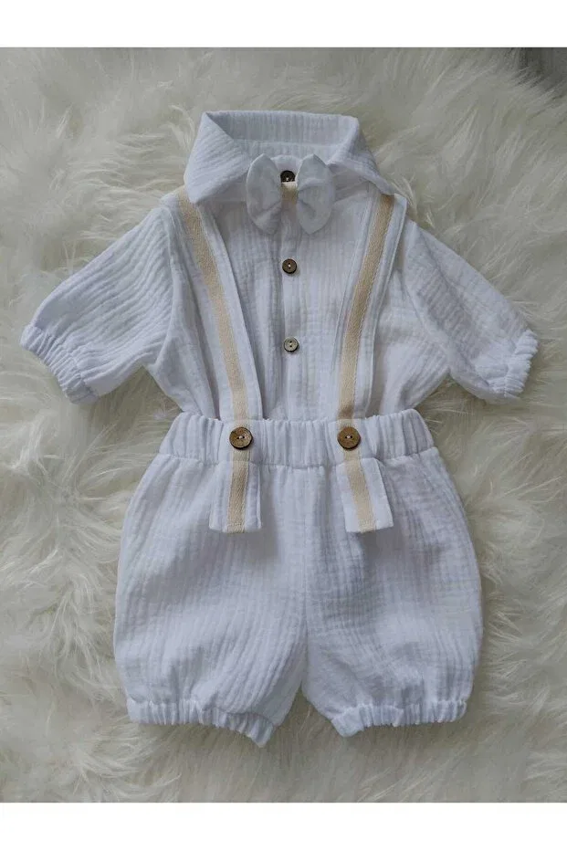 Детский комбинезон для мальчиков хлопковый Ykr Design, White