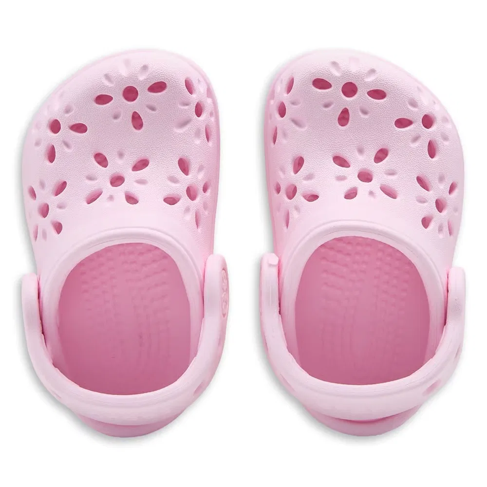 Классические детские сабо с цветочным рисунком для малышей Crocs, Pink Milk Flower — фото 4